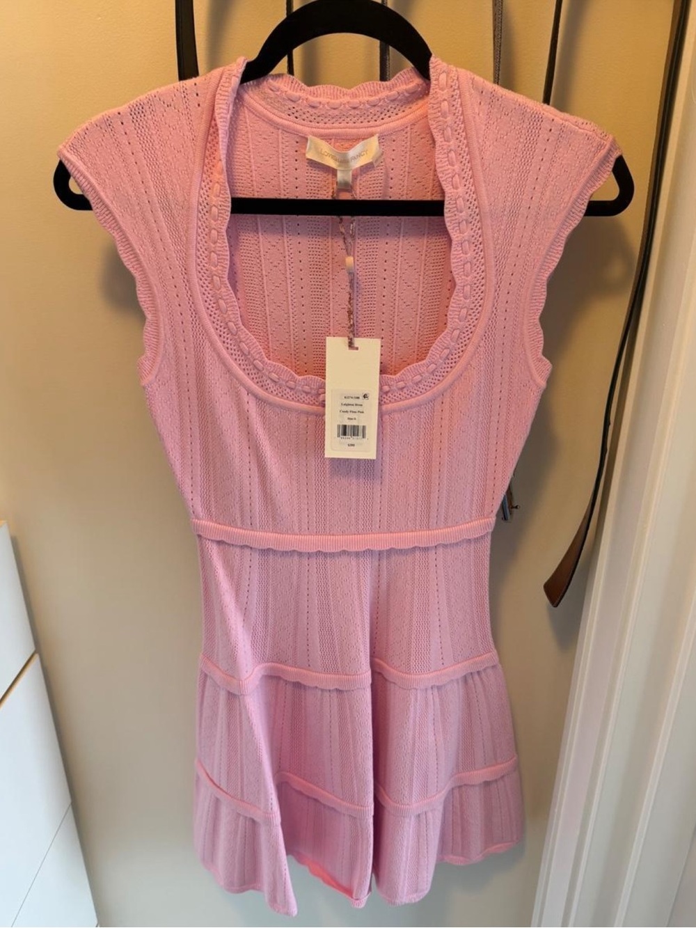 Love Shack Fancy Pink Knit Laighton Mini Dress - Picture 3 of 6
